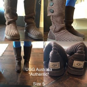 Authentic ugg Australia knitted boots with buttons